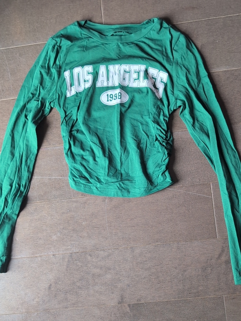 Los Angeles Apparel Green Long Sleeve Tee with White Logo